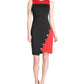 Tommy Hilfiger Women's Colorblocked Asymmetrical Dress Black Size 6