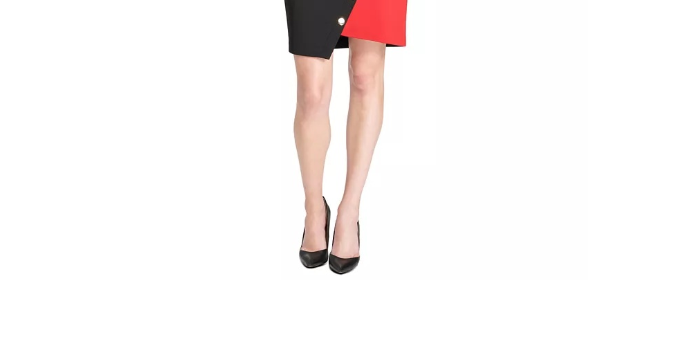 Tommy Hilfiger Women's Colorblocked Asymmetrical Dress Black Size 6
