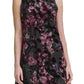 Tommy Hilfiger Women's Mock Neck Floral Chiffon Dress Purple Size 10