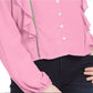 Planet Gold Junior's Ruffle Jacquard Top Pink Size Medium