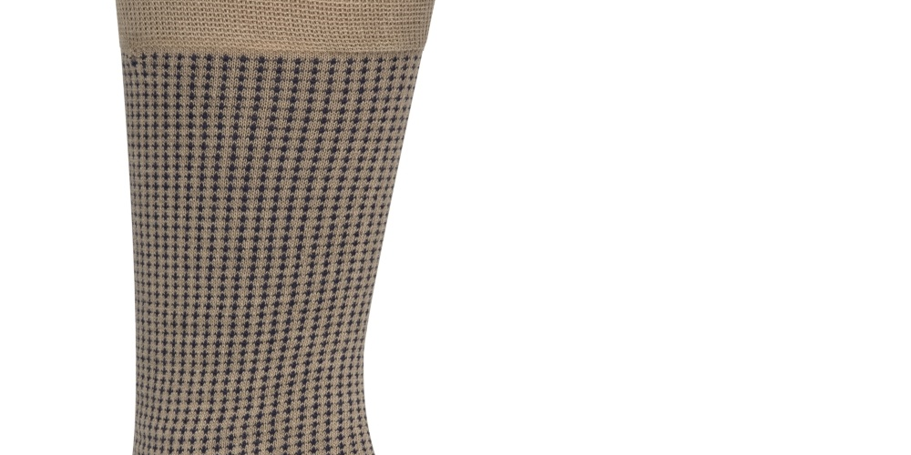 Cole Haan Men's Checked Crew Socks Brown Size Regular