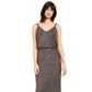 Calvin Klein Women's Metallic Blouson Gown Charcoal Size 8
