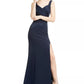 Emerald Sundae Junior's Crossover Ruched Gown Blue Size XX-Large