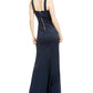 Emerald Sundae Junior's Crossover Ruched Gown Blue Size XX-Large