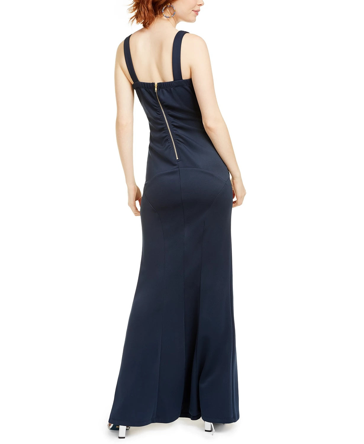 Emerald Sundae Junior's Crossover Ruched Gown Blue Size XX-Large