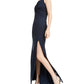Emerald Sundae Junior's Crossover Ruched Gown Blue Size XX-Large