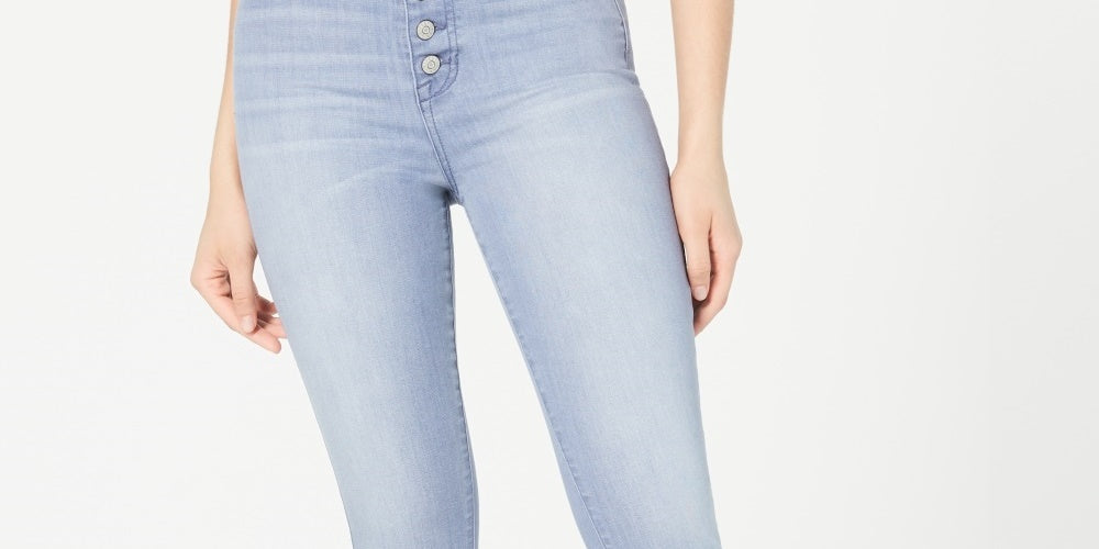 Celebrity Pink Juniors' Button-Fly High-Rise Skinny Jeans Blue Size 11