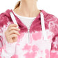 Calvin Klein Women's Tie-Dye Cropped Hooded Sweatshirt Pink Size Small