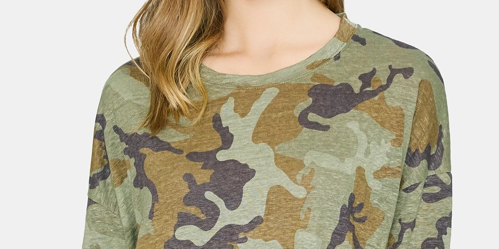 Sanctuary Women's Carlee Camo Tee Mineral Camo Green Small आकार