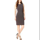 Calvin Klein Women's Scuba Crepe Sheath Dress Grey Size 10 Petite