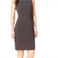 Calvin Klein Women's Scuba Crepe Sheath Dress Grey Size 10 Petite
