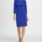 DKNY Women's Ponte Side Ruche Sheath Dress Blue Size 2