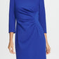 DKNY Women's Ponte Side Ruche Sheath Dress Blue Size 2