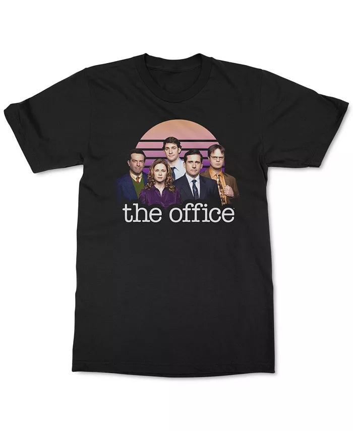 New World The Office Retro Sun Cast Men's Graphic T-Shirt Black Size Medium