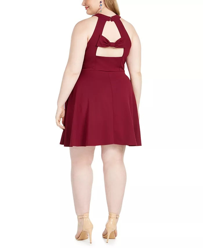 Speechless Women's Trendy Plus Size Bow-Back A-Line Dress Purple Size 16
