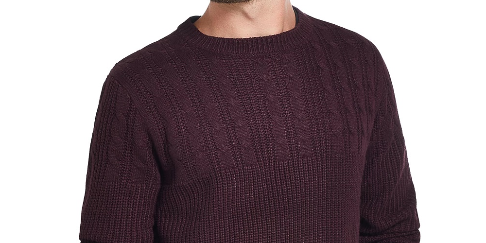 Weatherproof Vintage Men's Cable Yolk Sweater Red Size Large Medium