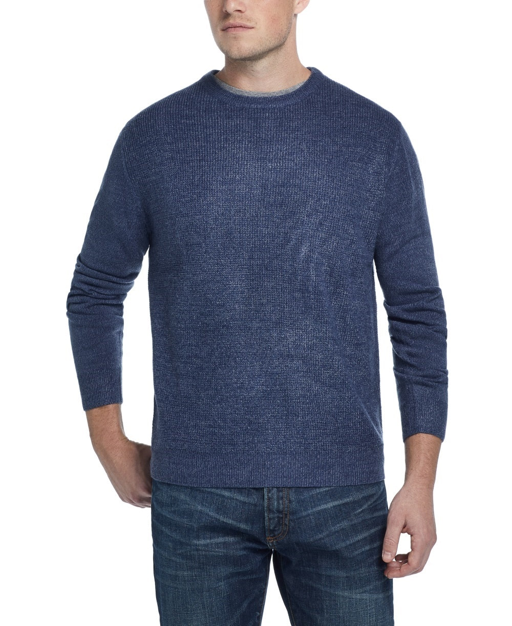 Weatherproof Vintage Men's Waffle Knit Sweater Blue Size X-Large