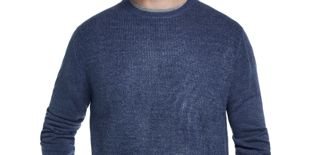 Weatherproof Vintage Men's Waffle Knit Sweater Blue Size X-Large