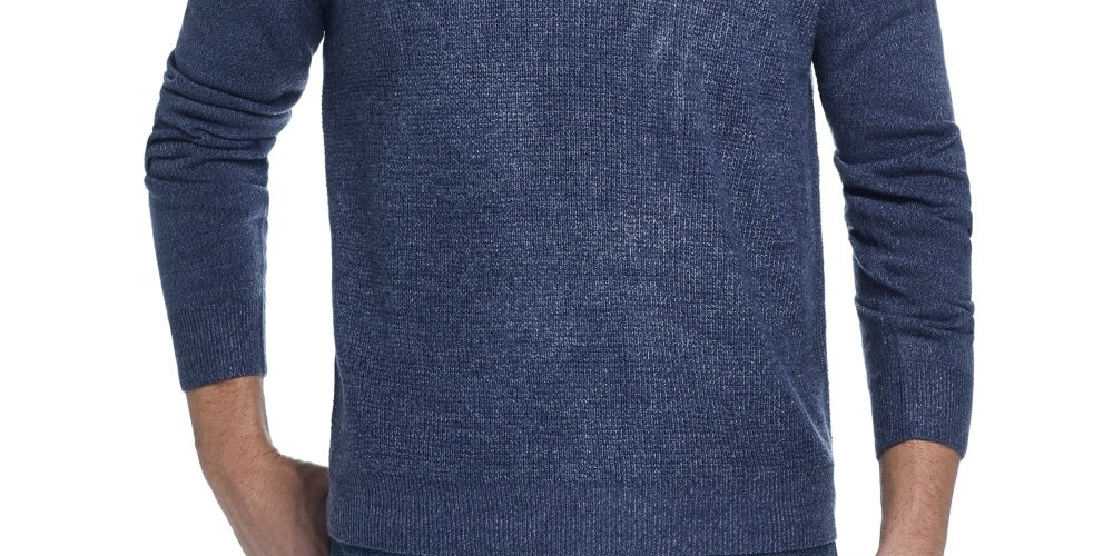 Weatherproof Vintage Men's Waffle Knit Sweater Blue Size X-Large