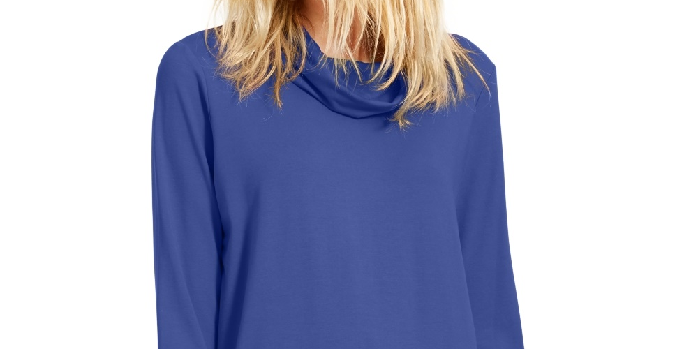 Eileen Fisher Women's Cowl Neck Tunic Top Purple Size Small