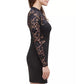 Guess Women's Lace Illusion Sheath Dress Black Size 10