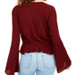 Gypsies & Moondust Juniors' Ruched-Front Top Red SizeX-Large