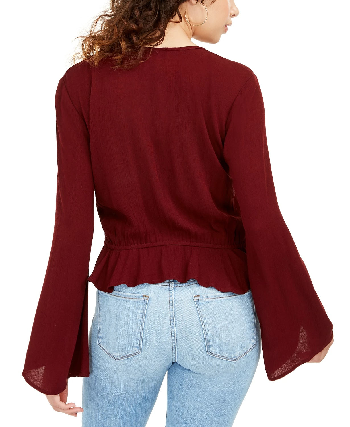 Gypsies & Moondust Juniors' Ruched-Front Top Red SizeX-Large