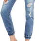 Dollhouse Junior's Ripped Jogger Jeans Blue Size 11