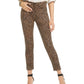 7 For All Mankind Women's Animal Print Jeans Dark Beige