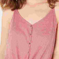 Hippie Rose Junior's Button Front Tie Waist Tank Top Brown Size Large