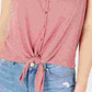Hippie Rose Junior's Button Front Tie Waist Tank Top Brown Size Large