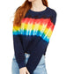 Rebellious One Junior's Tie Dyed Sweatshirt Blue Size Small