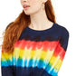 Rebellious One Junior's Tie Dyed Sweatshirt Blue Size Small