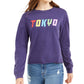Rebellious One Junior's Tokyo Graphic T-Shirt Blue Size X-Small