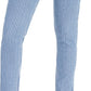 Dickies Junior's Striped Skinny Fit Cuffed Jeans Blue Size 1