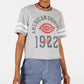 Dickies Women's Cropped Graphic Varsity T-Shirt Gray Size Small
