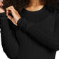 Hooked Up By Iot Juniors' Pointelle Sweater Black Size Medium