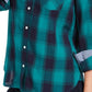 Tommy Hilfiger Women's Check-Print Button-Down Shirt Green Size Medium