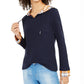 Tommy Hilfiger Women's Contrast Plaid Hooded Top Navy Size Small