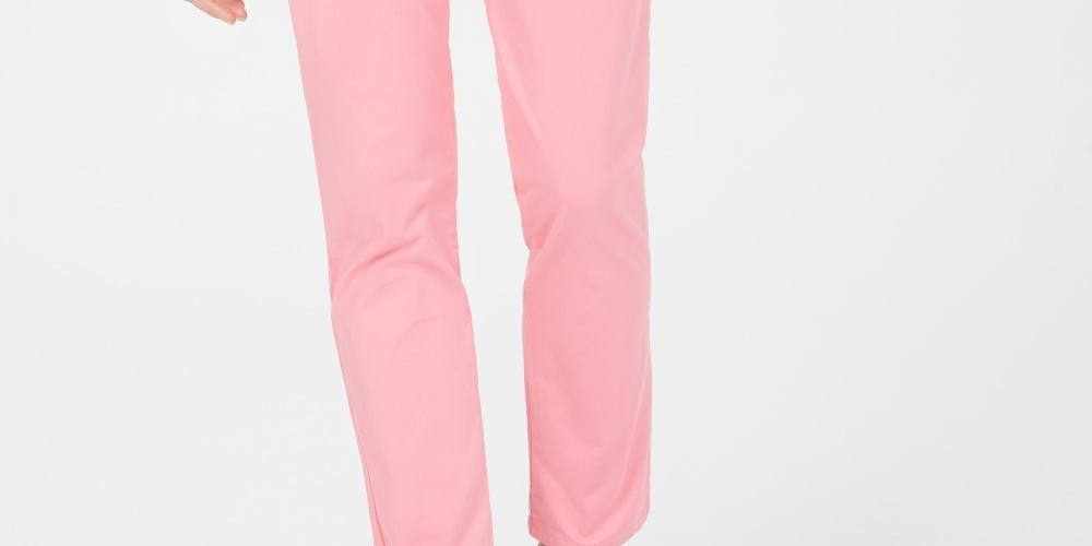 Tommy Hilfiger Women's Hampton Straight Leg Pants Pink Size 12