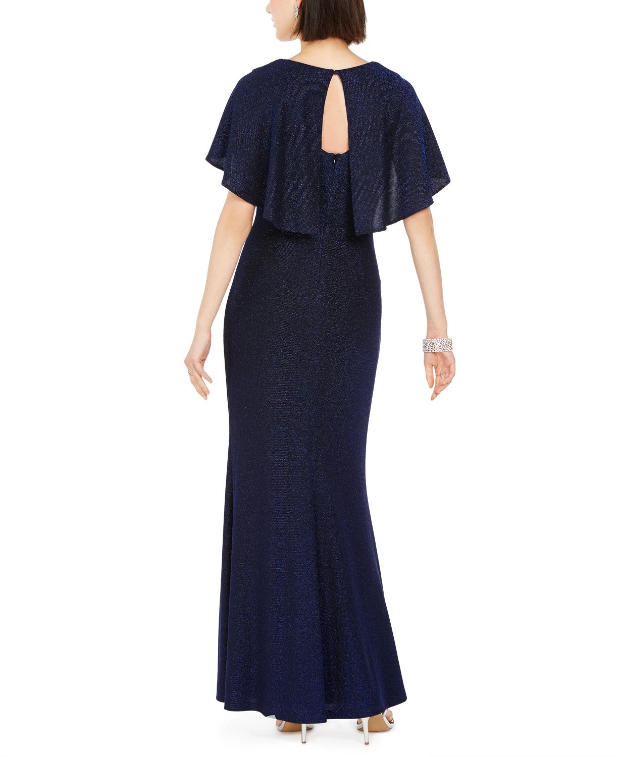 Jessica Howard Women's Capelet Gown Charcoal Size 14
