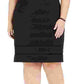 Jessica Howard Women's Black Illusion Trim Short Sleeve Jewel Neck Below The Knee Sheath Wear To Work Dress Black Size 14W