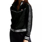 Champion Women's Jock Tag Sleeve Tricot Track Jacket Black Size Small