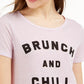 Love Tribe Juniors' Brunch And Chill Graphic T-Shirt Bright Blue Size Medium