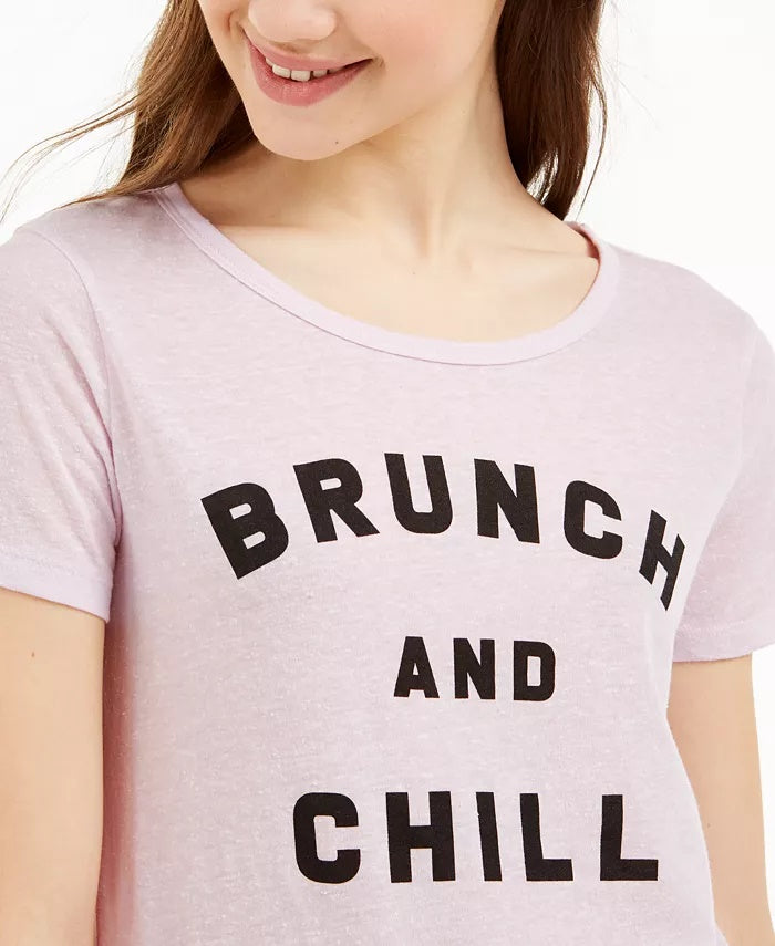 Love Tribe Juniors' Brunch And Chill Graphic T-Shirt Bright Blue Size Medium