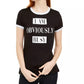 Love Tribe Junior's Obviously Busy Graphic Ringer T-Shirt Black Size Medium