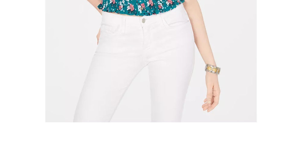 Crave Fame Juniors' Printed Smocked Cap Sleeve Top Pink Size X-Small
