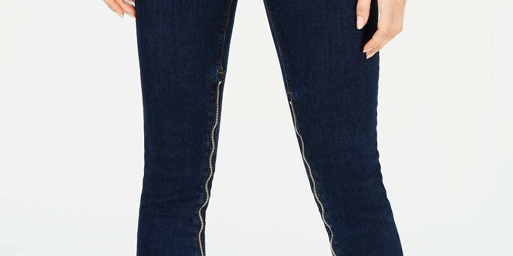 La La Anthony Women's Power-Zip Stiletto High-Rise Skinny Jeans Blue Size 6
