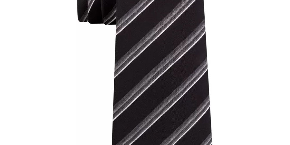 Kenneth Cole Reaction Men's Veloutine Stripe Tie Navy Size Regular