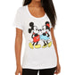 Disney Juniors' Mickey & Minnie Mouse Graphic-Print T-Shirt White Size Large